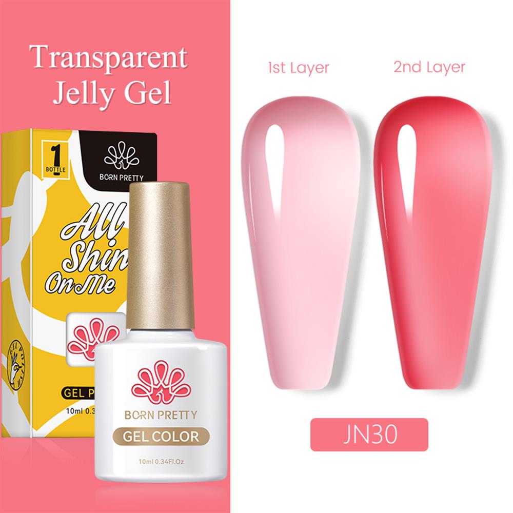 BORN PRETTY PRO JELLY NUDE GEL  10 ML YARI SAYDAM  KALICI OJE JN30