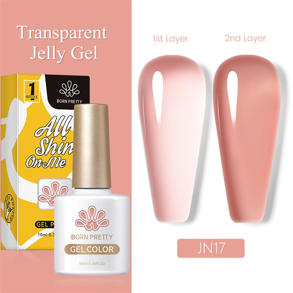 BORN PRETTY PRO JELLY NUDE GEL  10 ML YARI SAYDAM  KALICI OJE JN17