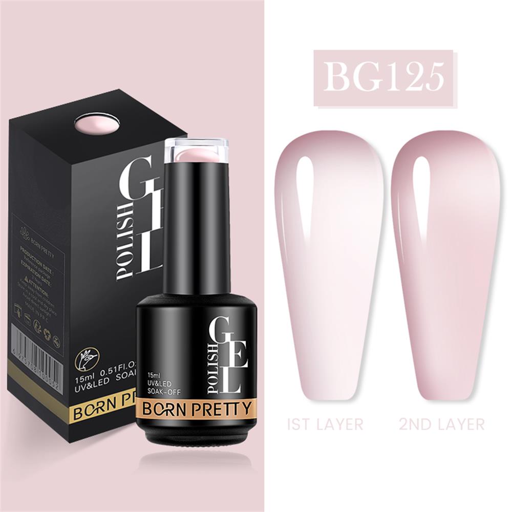 BORN PRETTY PRO JELLY NUDE GEL  15 ML YARI SAYDAM  KALICI OJE BG125