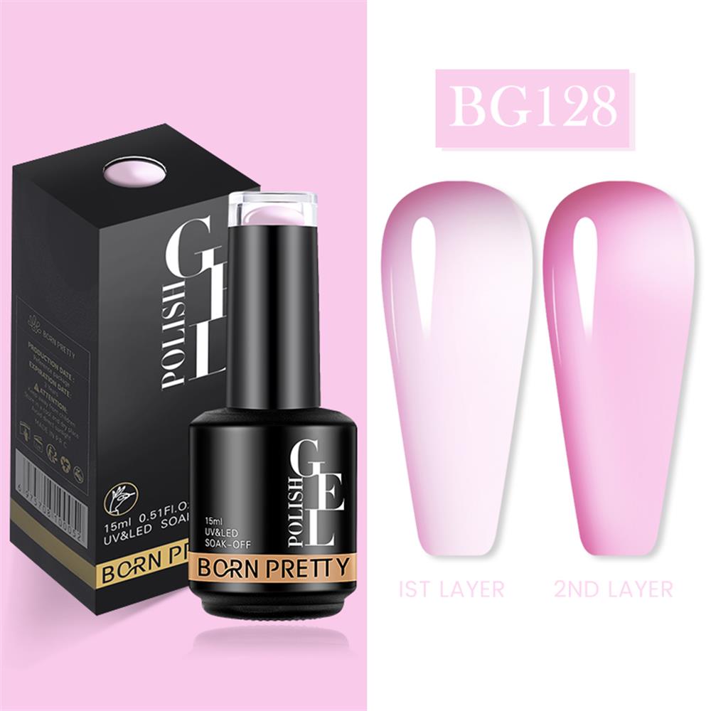 BORN PRETTY PRO JELLY NUDE GEL  15 ML YARI SAYDAM  KALICI OJE BG128