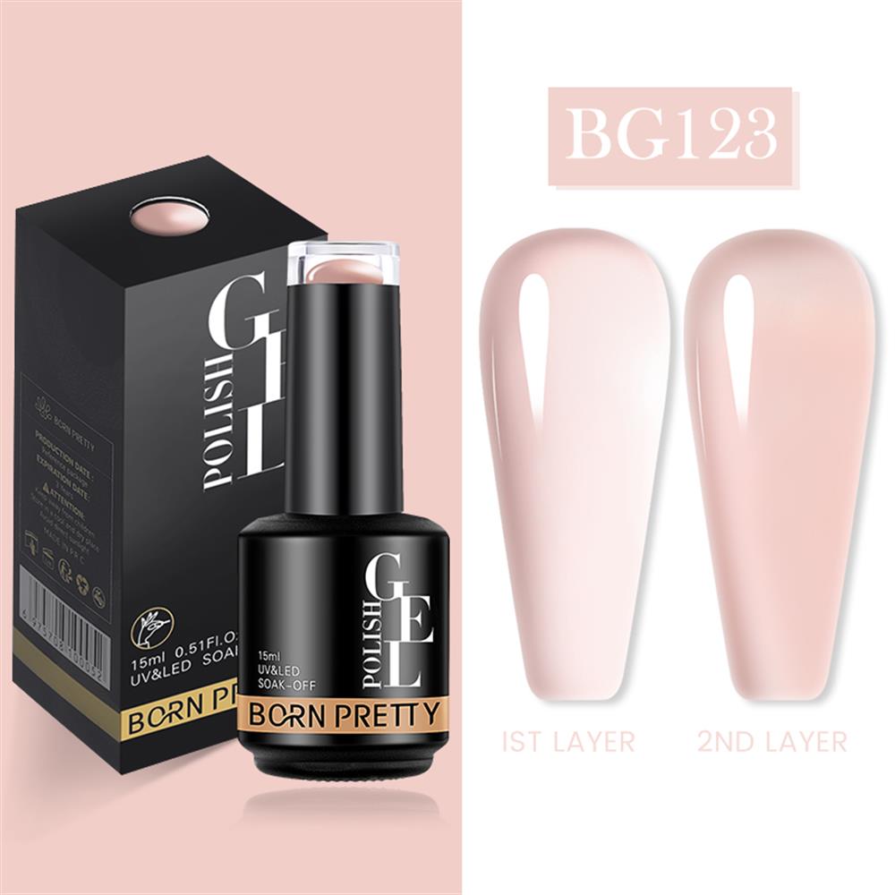 BORN PRETTY PRO JELLY NUDE GEL  15 ML YARI SAYDAM  KALICI OJE BG123