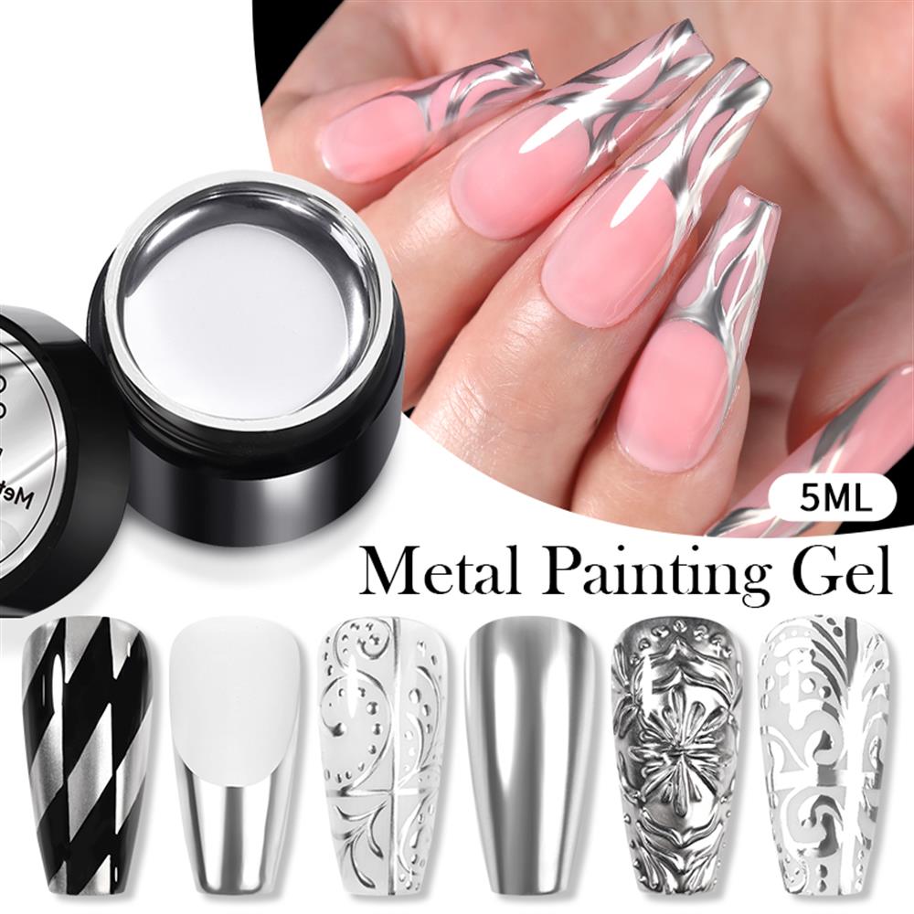 BORN PRETTY SUPER SHINE METALIC PAİNTİNG GEL (METALIK ÇİZİM JELİ ) SİLVER