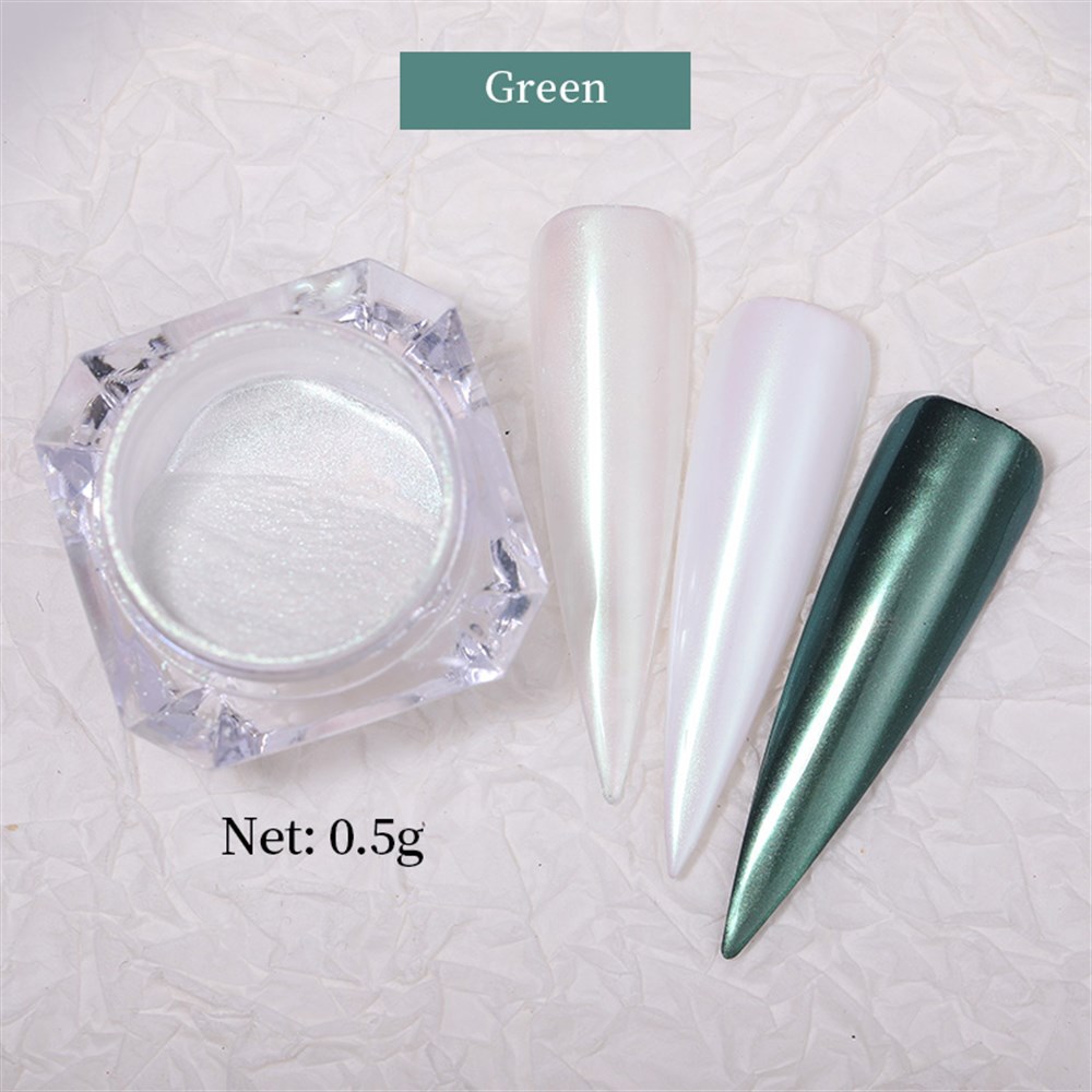 BORN PRETTY YANAR DÖNER İNCİ TOZU (CROME POWDER) 02 GREEN