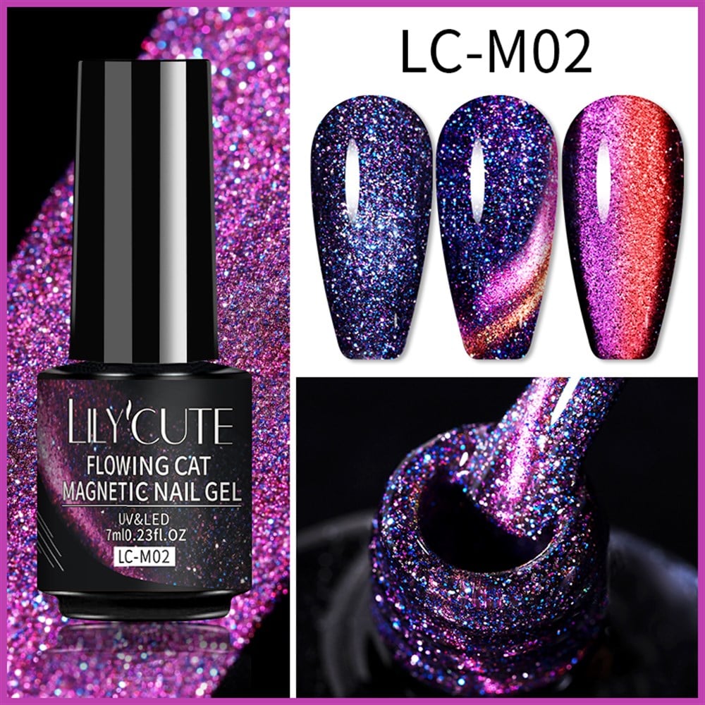 Lily'Cute 7ml Flowing Cat Magnetic UV Nail Gel ( Kedi Gözü Kalıcı oje ) LC-M02