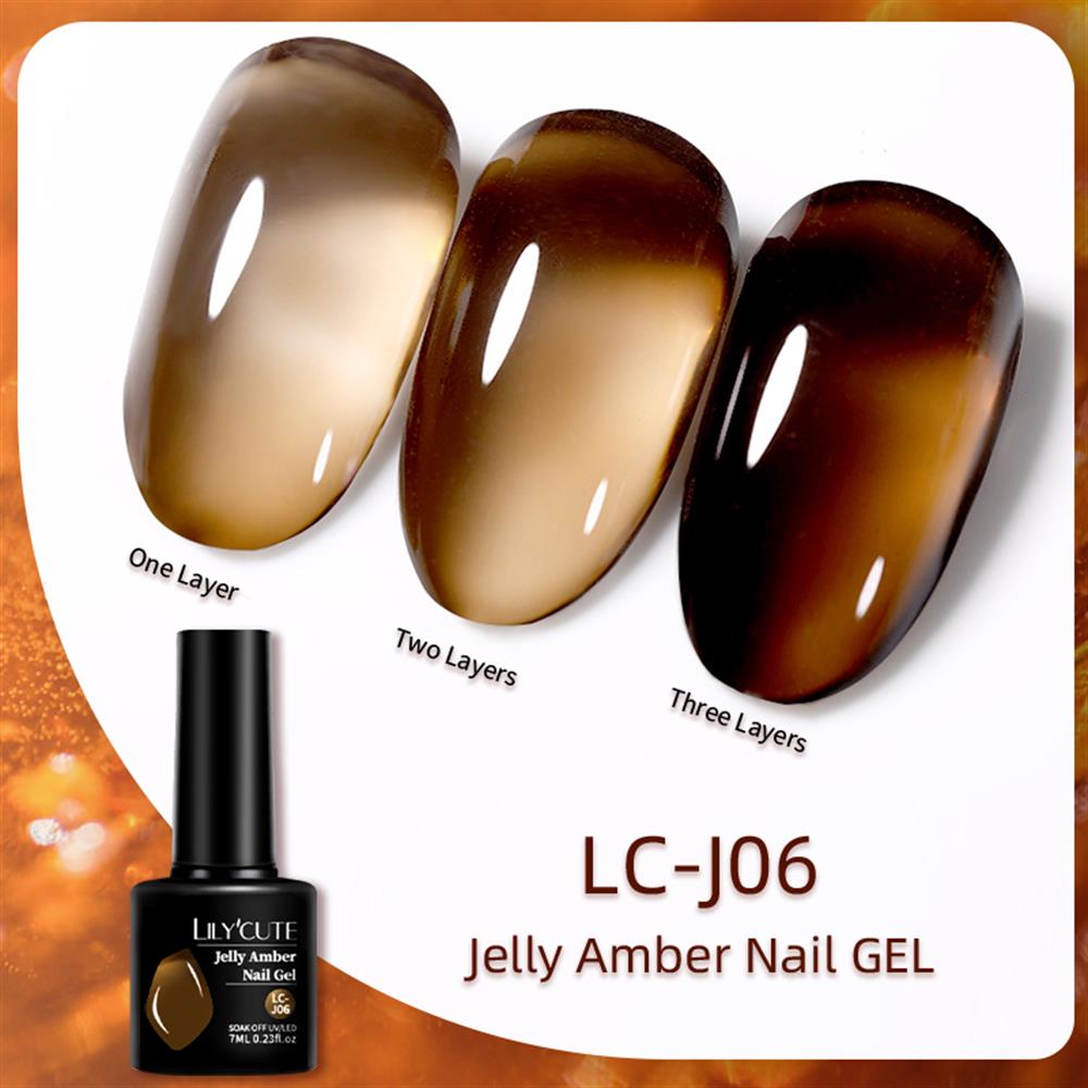 LILY'CUTE 7ml  JELLY AMBER NAIL GEL (TRANSPARAN KALICI OJE) JC-J06