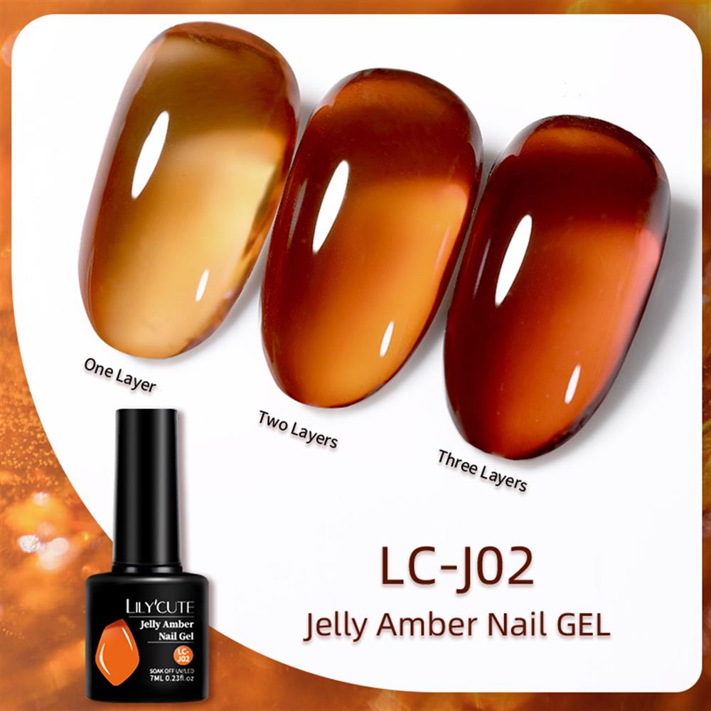 LILY'CUTE 7ml  JELLY AMBER NAIL GEL (TRANSPARAN KALICI OJE) JC-J02