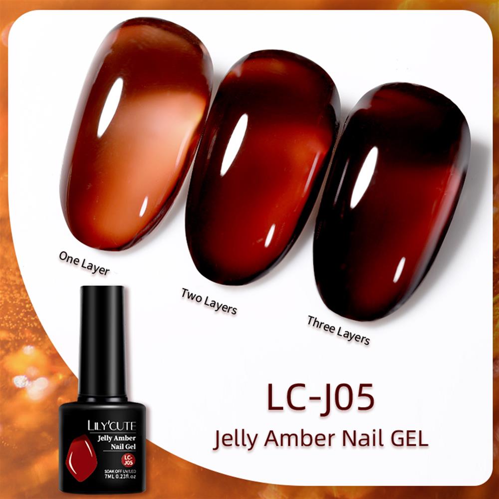 LILY'CUTE 7ml  JELLY AMBER NAIL GEL (TRANSPARAN KALICI OJE) JC-J05