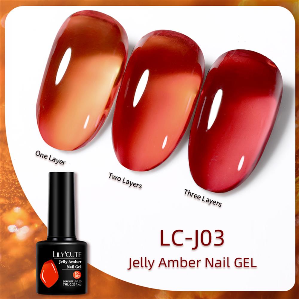 LILY'CUTE 7ml  JELLY AMBER NAIL GEL (TRANSPARAN KALICI OJE) JC-J03
