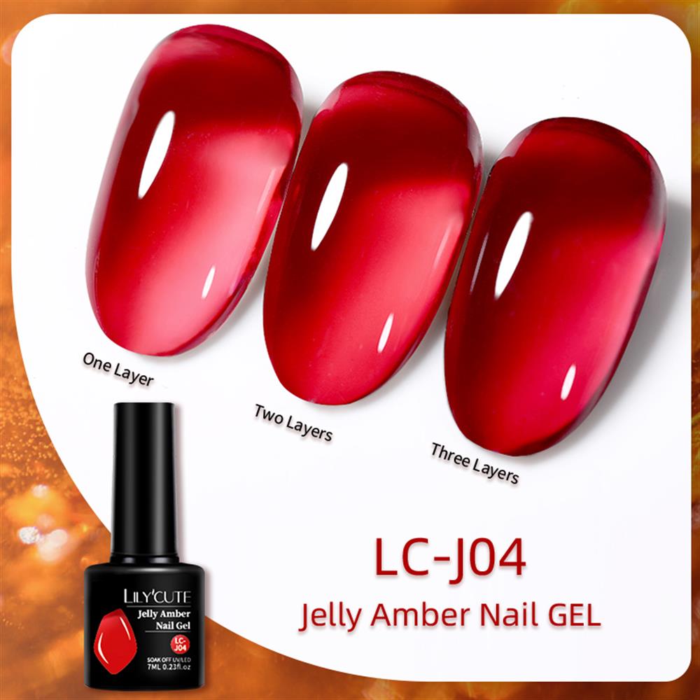 LILY'CUTE 7ml  JELLY AMBER NAIL GEL (TRANSPARAN KALICI OJE) JC-J04