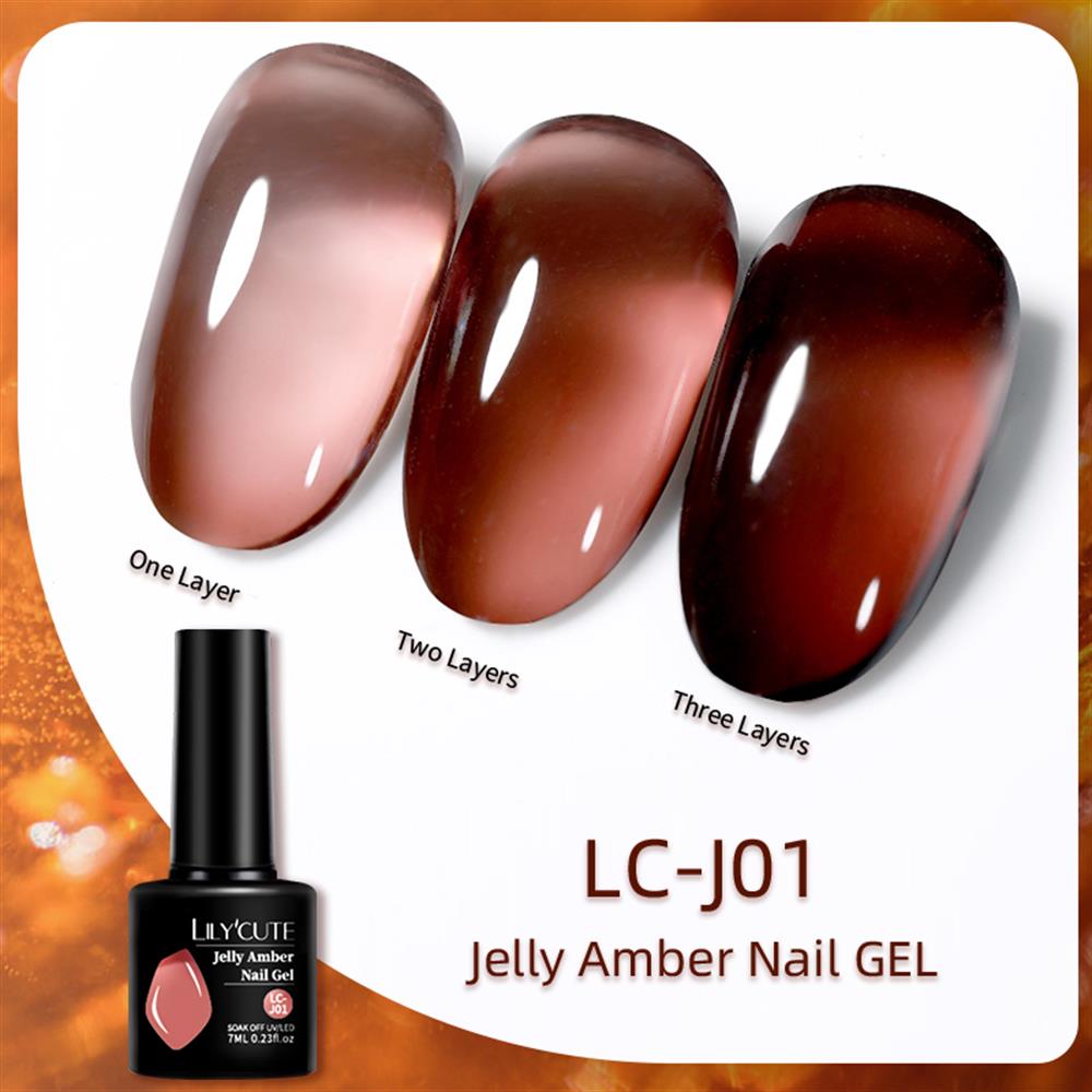 LILY'CUTE 7ml  JELLY AMBER NAIL GEL (TRANSPARAN KALICI OJE) JC-J01