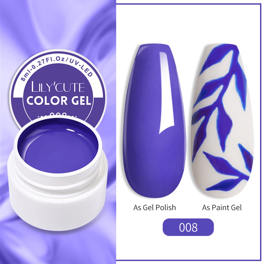LILY'CUTE 8 ML UV COLOR GEL ( KAP UV KALICI OJE&PAINTING GEL ) 008