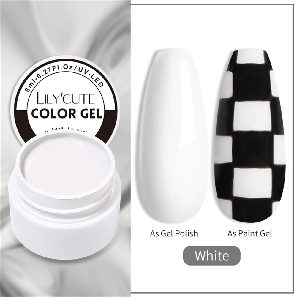 LILY'CUTE 8 ML UV COLOR GEL ( KAP UV KALICI OJE&PAINTING GEL ) WHITE 