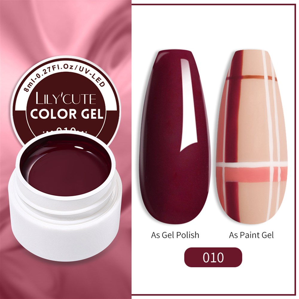LILY'CUTE 8 ML UV COLOR GEL ( KAP UV KALICI OJE&PAINTING GEL ) 010