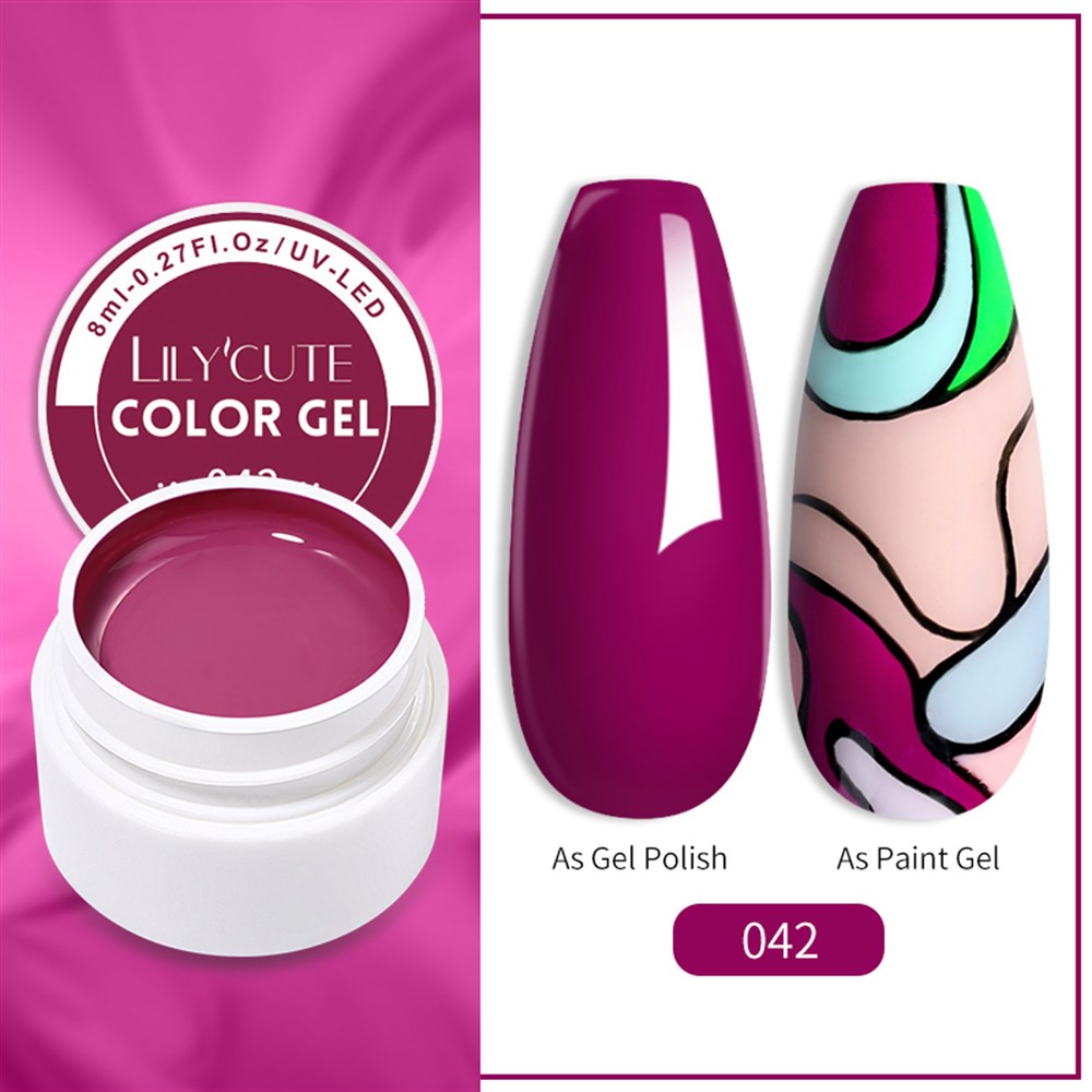 LILY'CUTE 8 ML UV COLOR GEL ( KAP UV KALICI OJE&PAINTING GEL ) 042