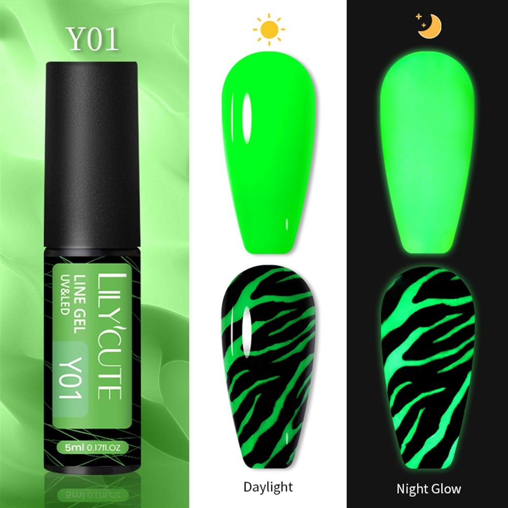 LILY'CUTE İNCE FIRÇA UÇLU GLOW-IN-DARK NEON FLORESAN PAINTING GEL  (KARANLIKTA PARLAYAN NEON ÇİZİM JELİ) N01