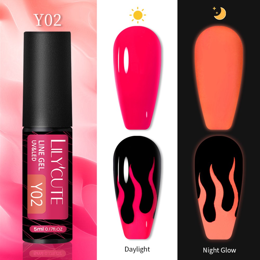 LILY'CUTE İNCE FIRÇA UÇLU GLOW-IN-DARK NEON FLORESAN PAINTING GEL  (KARANLIKTA PARLAYAN NEON ÇİZİM JELİ) Y02