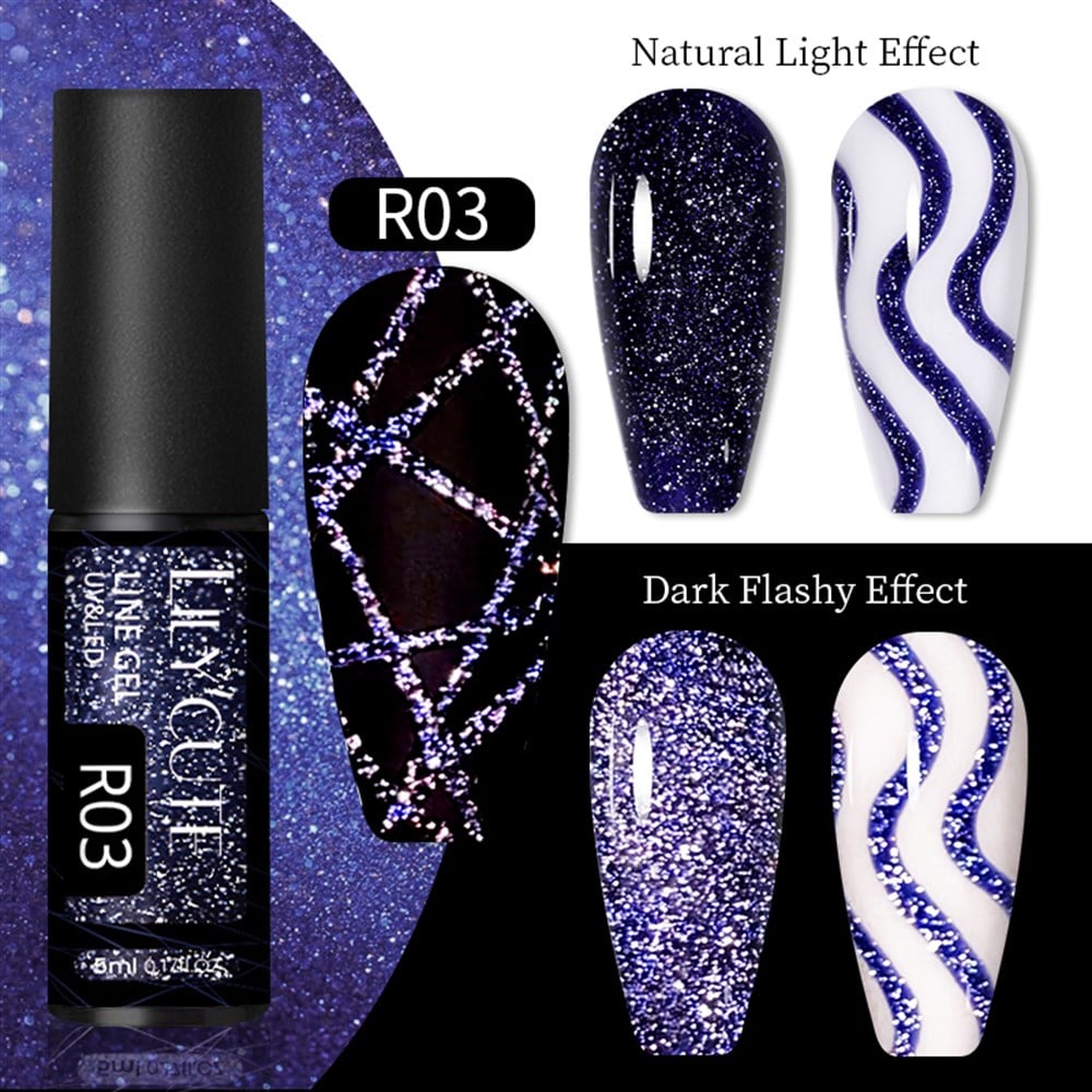 LILY'CUTE İNCE FIRÇA UÇLU REFLECTIVE FLASH PAINTING GEL (REFLEKTÖRLÜ ÇİZİM JELİ) R03