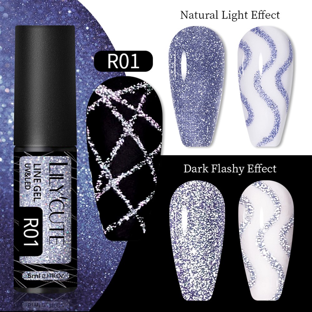 LILY'CUTE İNCE FIRÇA UÇLU REFLECTIVE FLASH PAINTING GEL (REFLEKTÖRLÜ ÇİZİM JELİ) R01