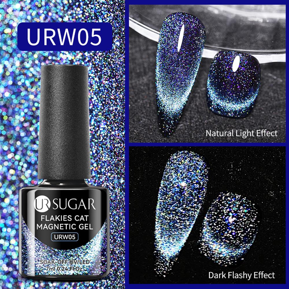 UR SUGAR 7ml FLAKIES Cat Magnetic Uv Nail Gel (Kedi Gözü Kalıcı Oje) URW05