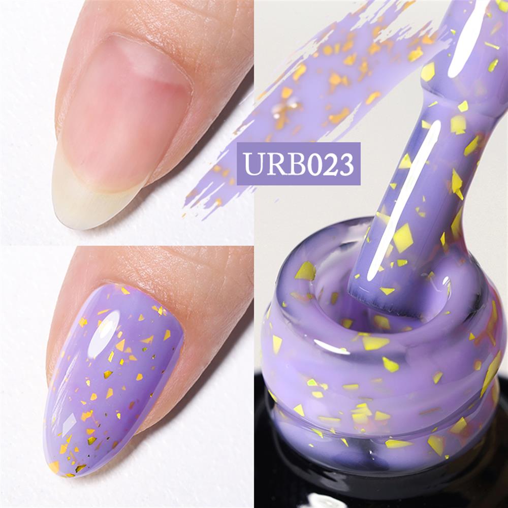 UR SUGAR 7ml Gold Glitter Rubber Base Coat Uv Gel URB023