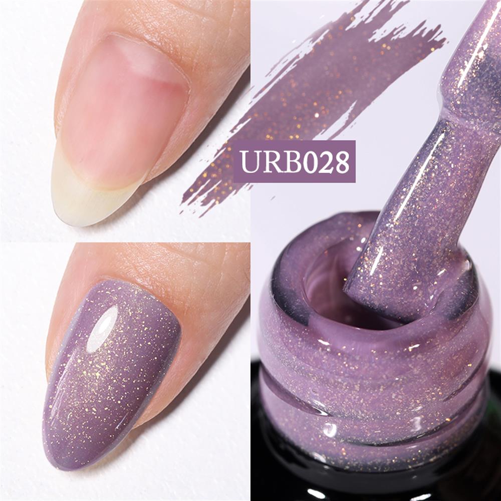 UR SUGAR 7ml Gold Glitter Rubber Base Coat Uv Gel URB028
