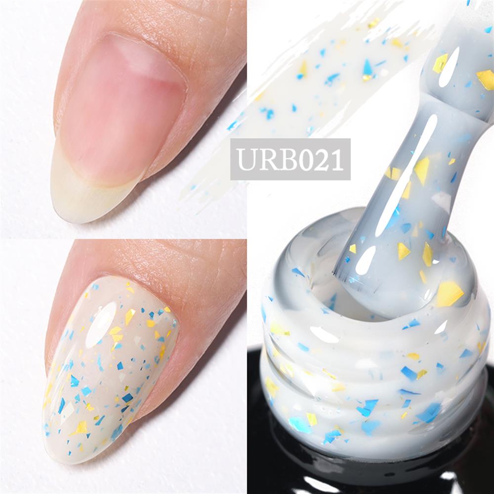 UR SUGAR 7ml Gold Glitter Rubber Base Coat Uv Gel URB021