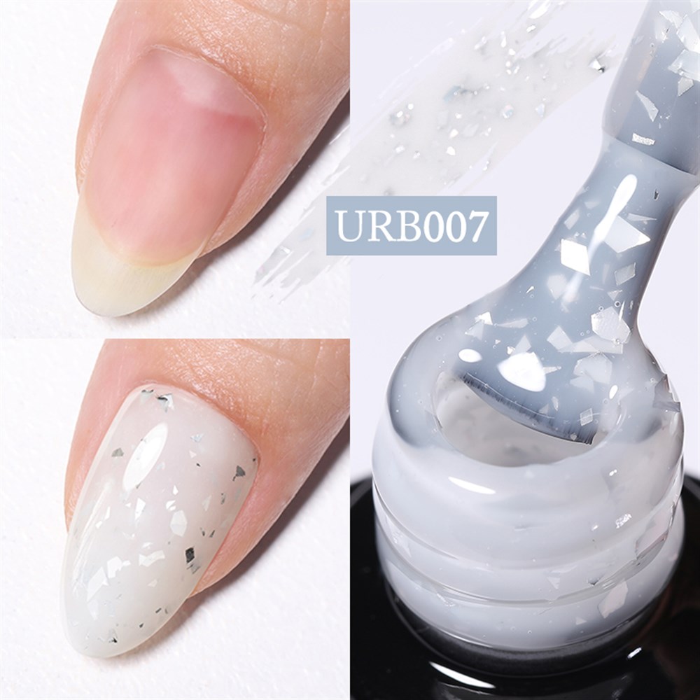 UR SUGAR 7ml Gold Glitter Ruber Base Coat Uv Gel