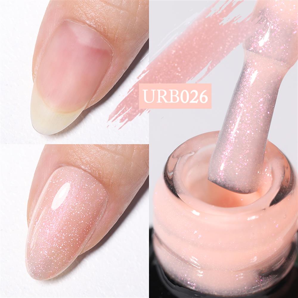 UR SUGAR 7ml Gold Glitter Rubber Base Coat Uv Gel URB026