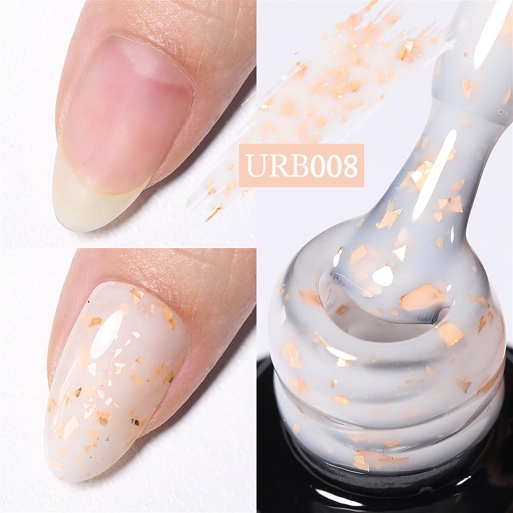 UR SUGAR 7ml Gold Glitter Ruber Base Coat Uv Gel