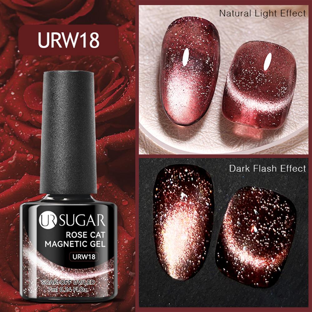 UR SUGAR 7ml Rose Cat Magnetic Uv Nail Gel (Kedi Gözü Kalıcı Oje) URW18