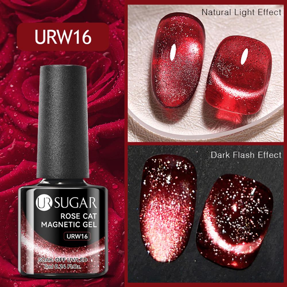 UR SUGAR 7ml Rose Cat Magnetic Uv Nail Gel (Kedi Gözü Kalıcı Oje) URW16
