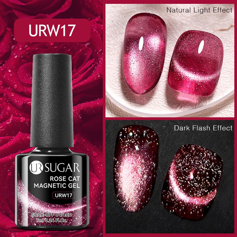 UR SUGAR 7ml Rose Cat Magnetic Uv Nail Gel (Kedi Gözü Kalıcı Oje) URW17