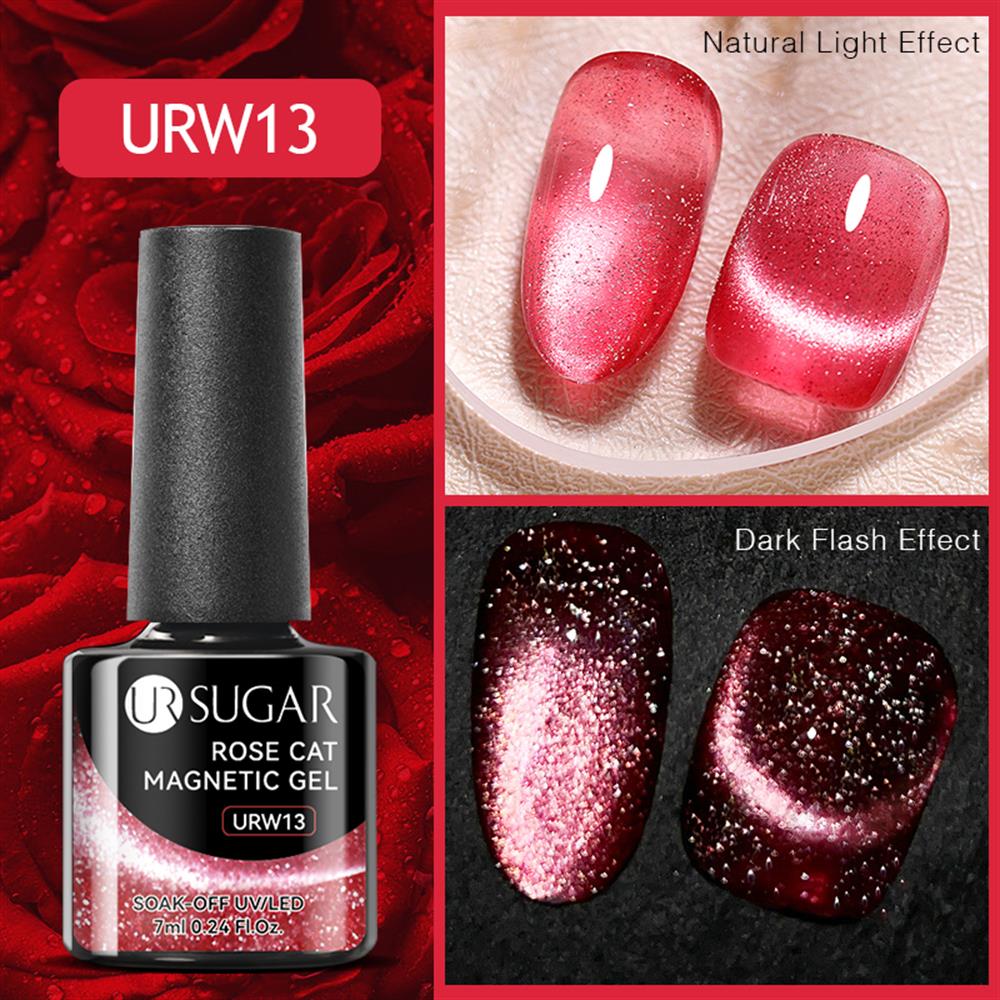 UR SUGAR 7ml Rose Cat Magnetic Uv Nail Gel (Kedi Gözü Kalıcı Oje) URW13