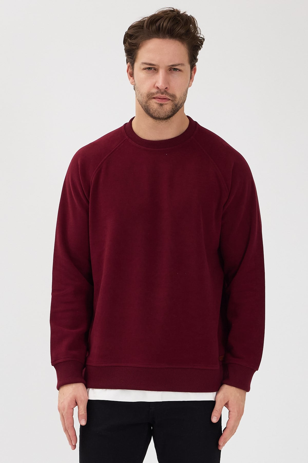 Bisiklet Yaka SLNK Bordo Sweatshirt - www.northlondon.com.tr