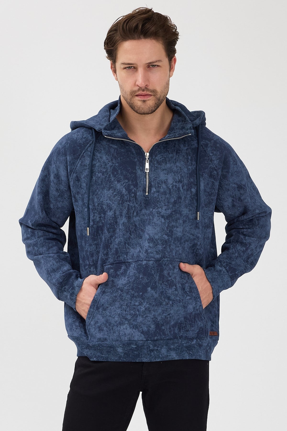 İki Renk Oversize Kapşonlu Kırmızı Sweatshirt - www.northlondon.com.tr