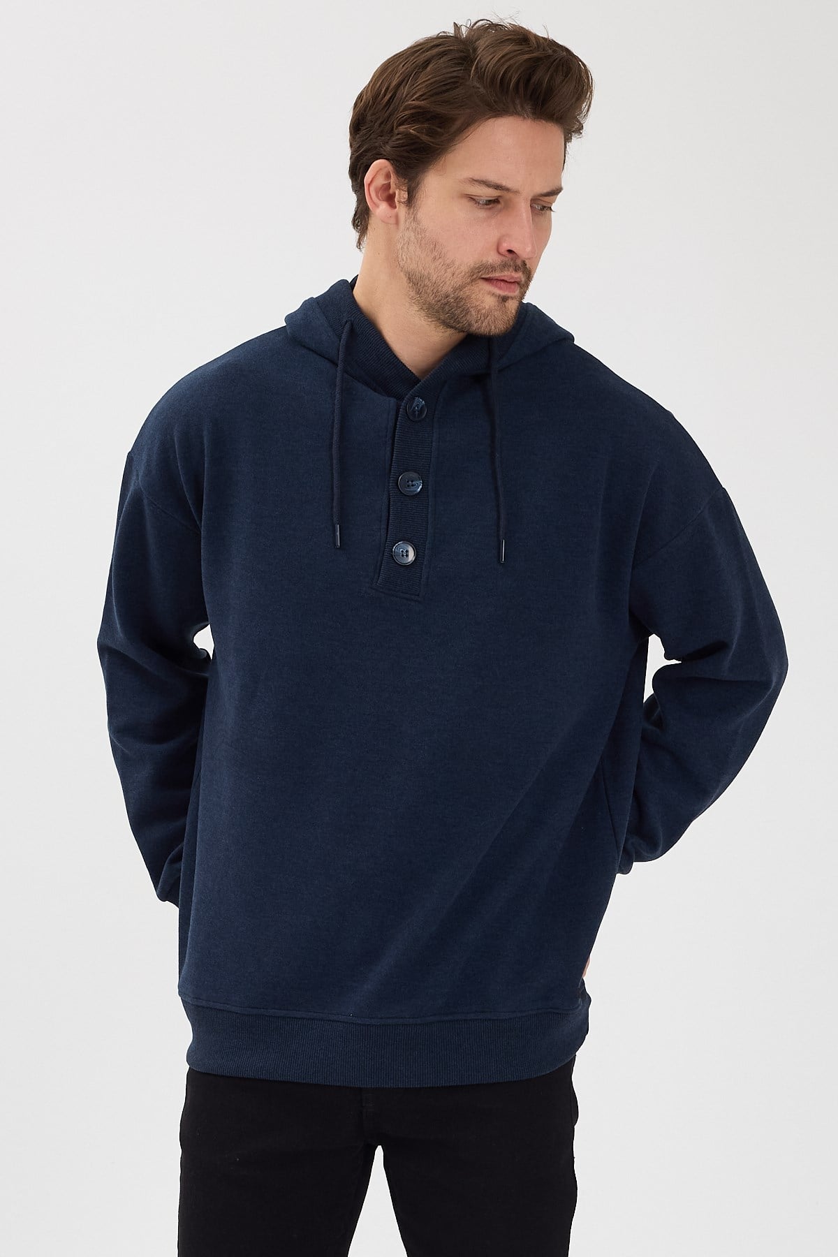 Selanik Kumaş Oversize Kapşonlu Laci Sweatshirt - www.northlondon.com.tr