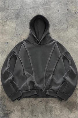 Kavisli Antrasit Oversize Sweatshirt - www.northlondon.com.tr