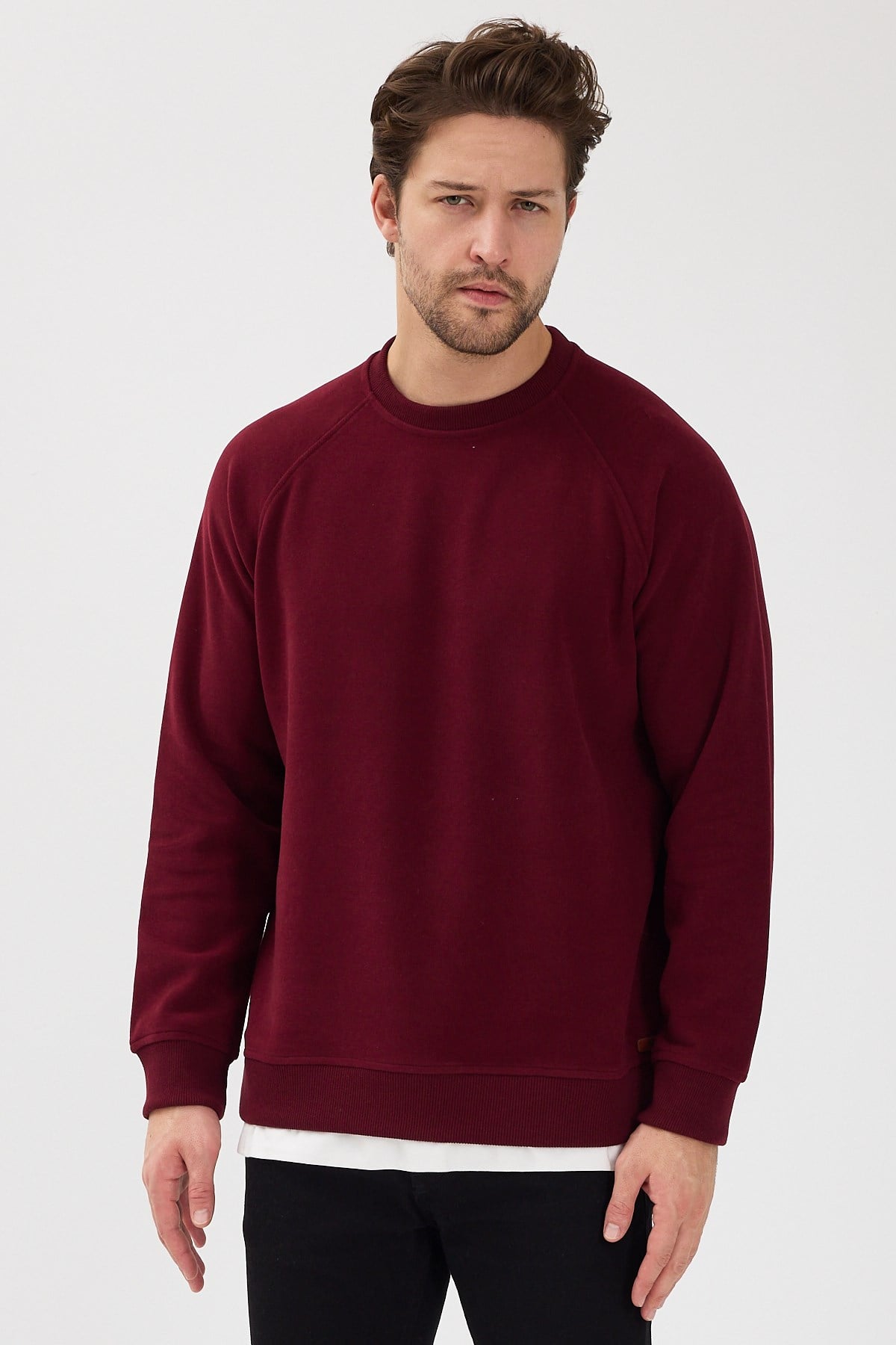 Bisiklet Yaka SLNK Bordo Sweatshirt - www.northlondon.com.tr
