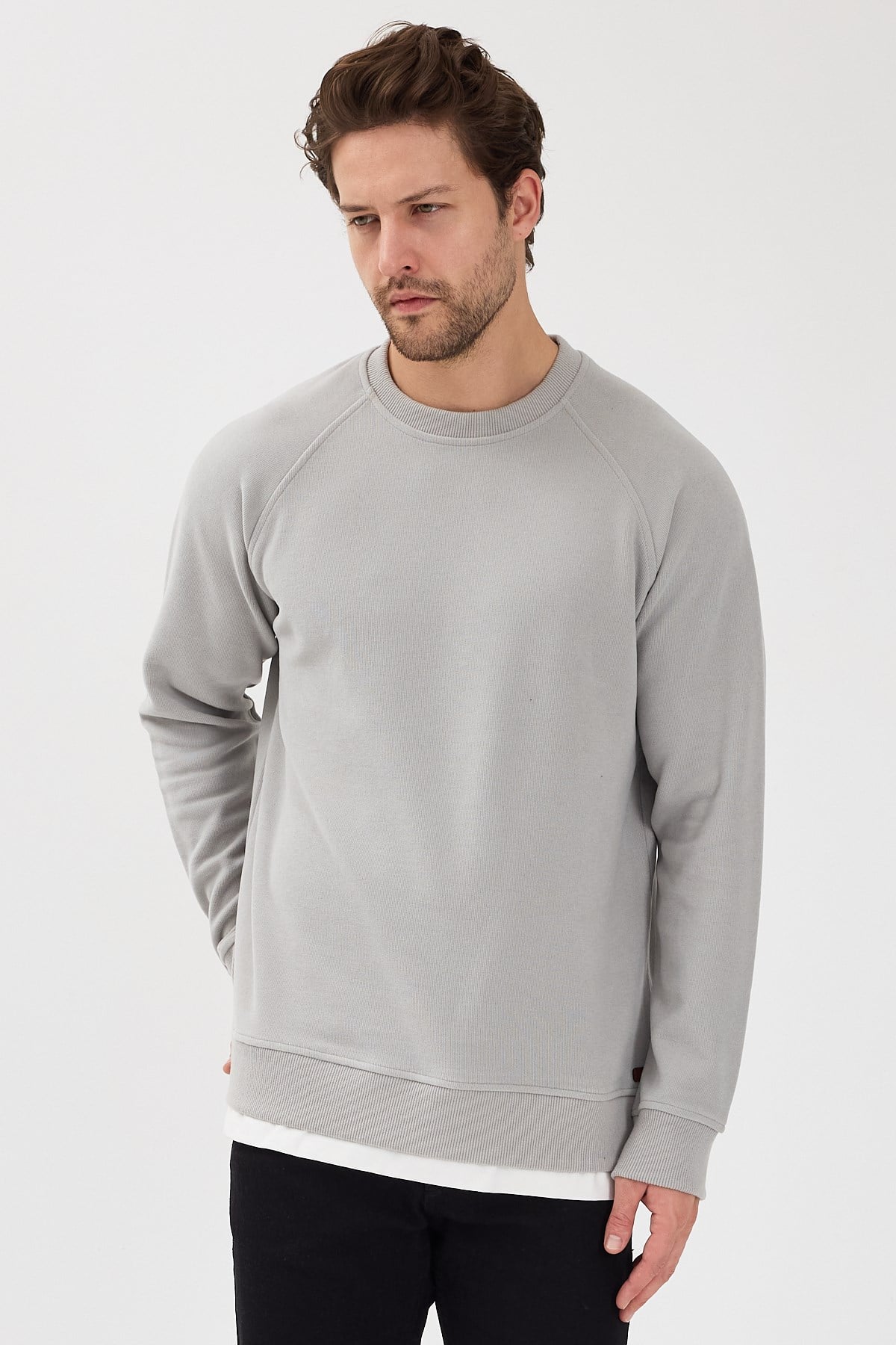 Bisiklet Yaka SLNK Gri Sweatshirt - www.northlondon.com.tr