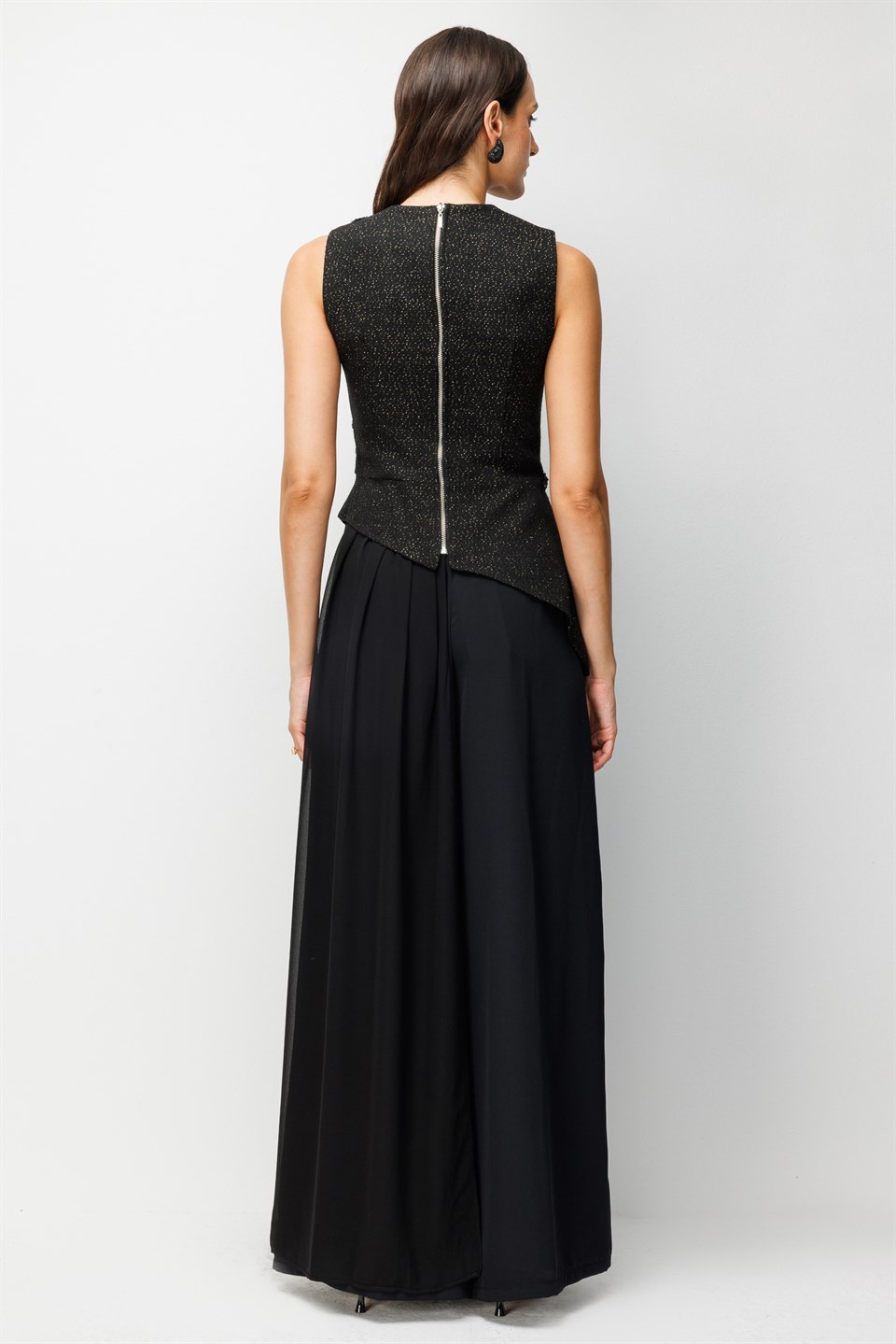 Embellished Detail Elegant Blouse Black