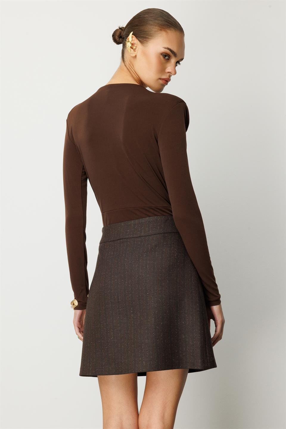 A Form Mini Etek KAHVE