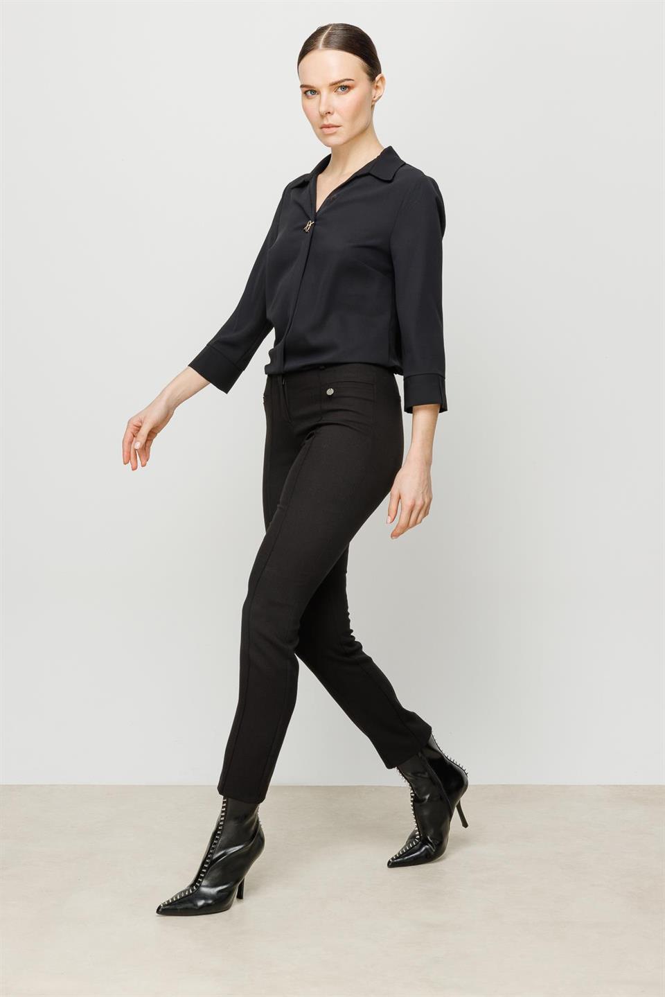 Aksesuar Detaylı Bluz SİYAH