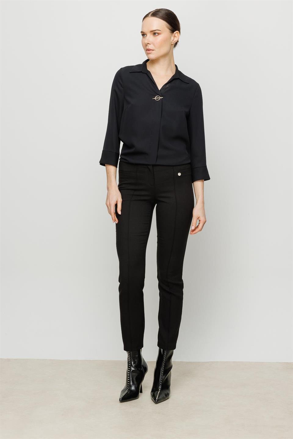 Aksesuar Detaylı Bluz SİYAH