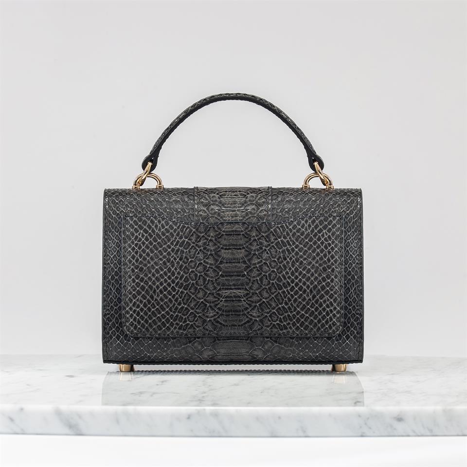 Antrasit Hakiki Deri Kadın Çantası