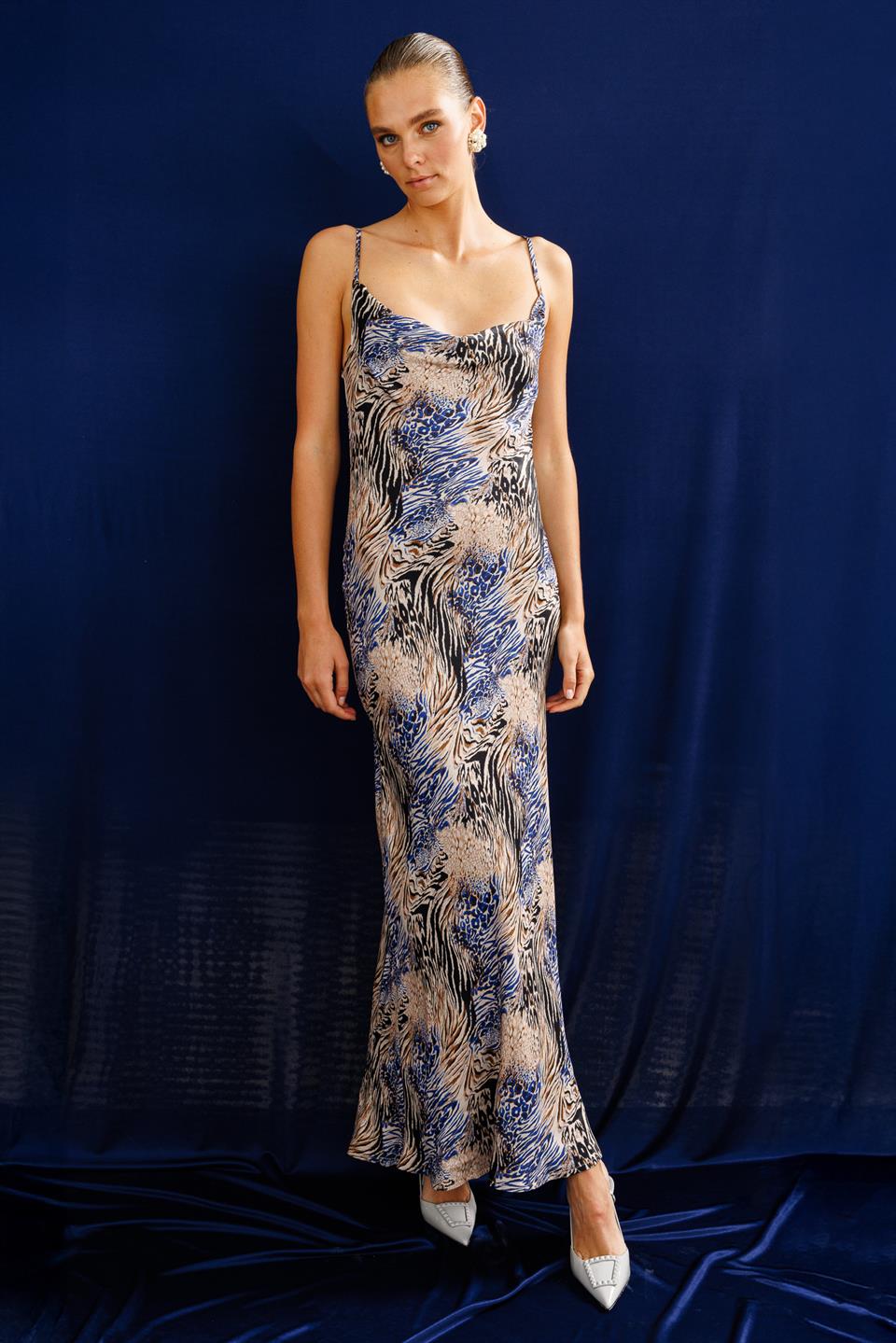 Strappy Oblique Lace Dress 