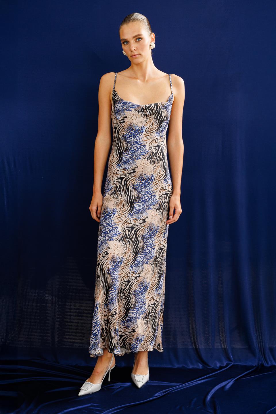 Strappy Oblique Lace Dress 