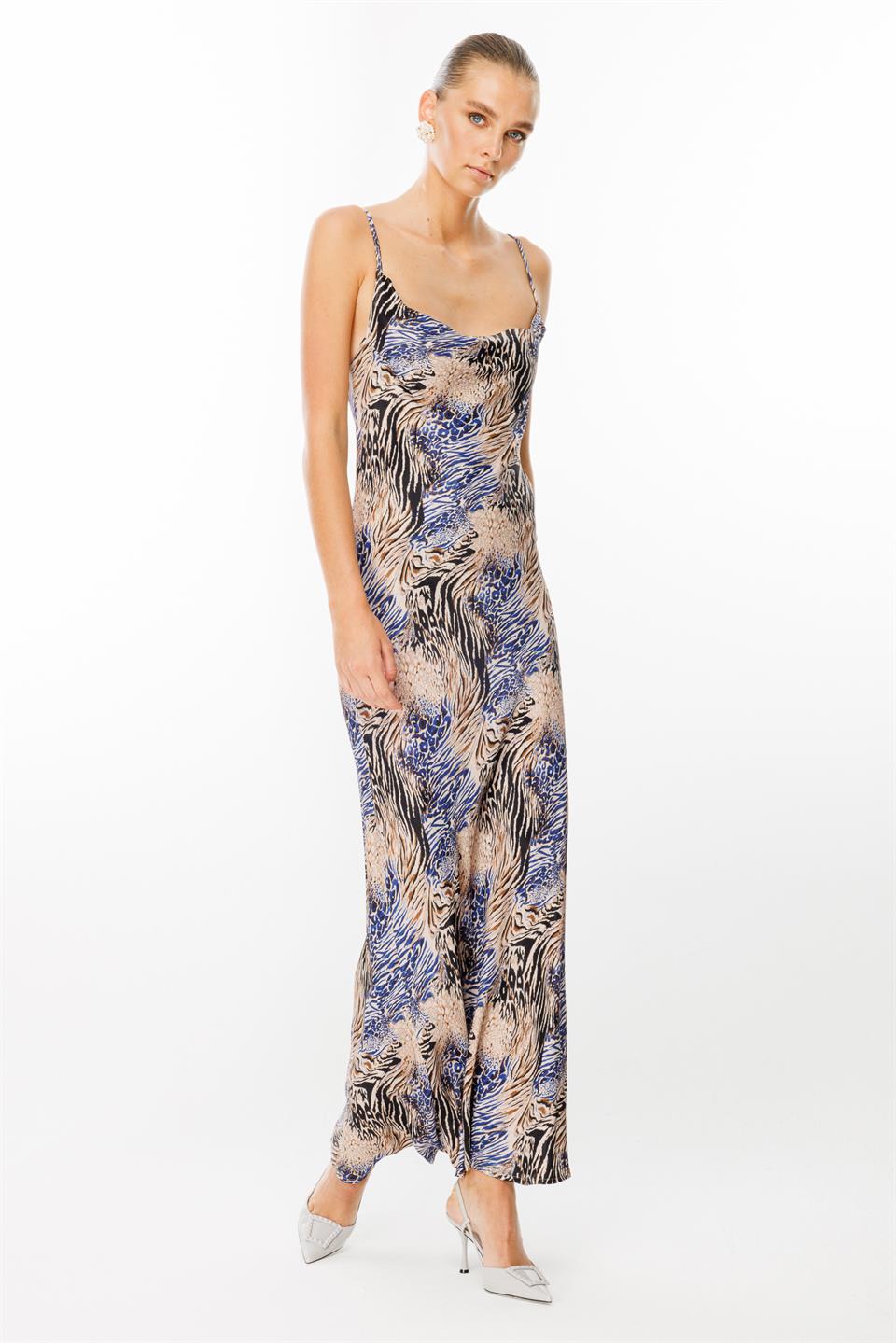 Strappy Oblique Lace Dress 