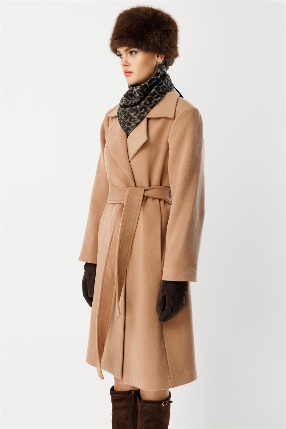 Astar Detaylı Kaşe Kaban BEJ