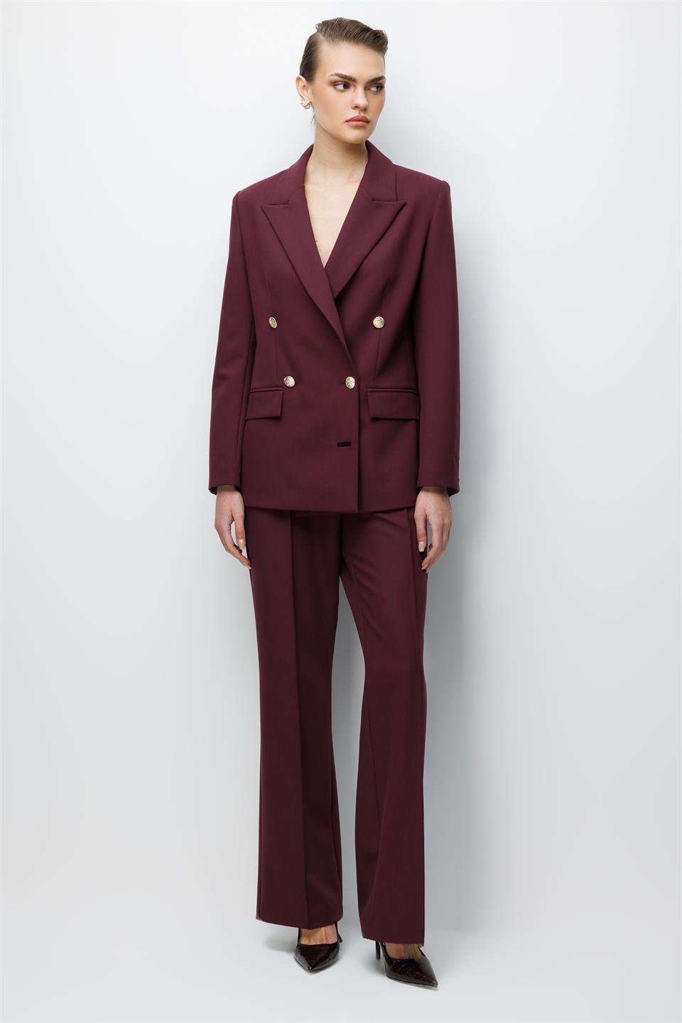 Astar Detaylı Kruveze Ceket MÜRDÜM