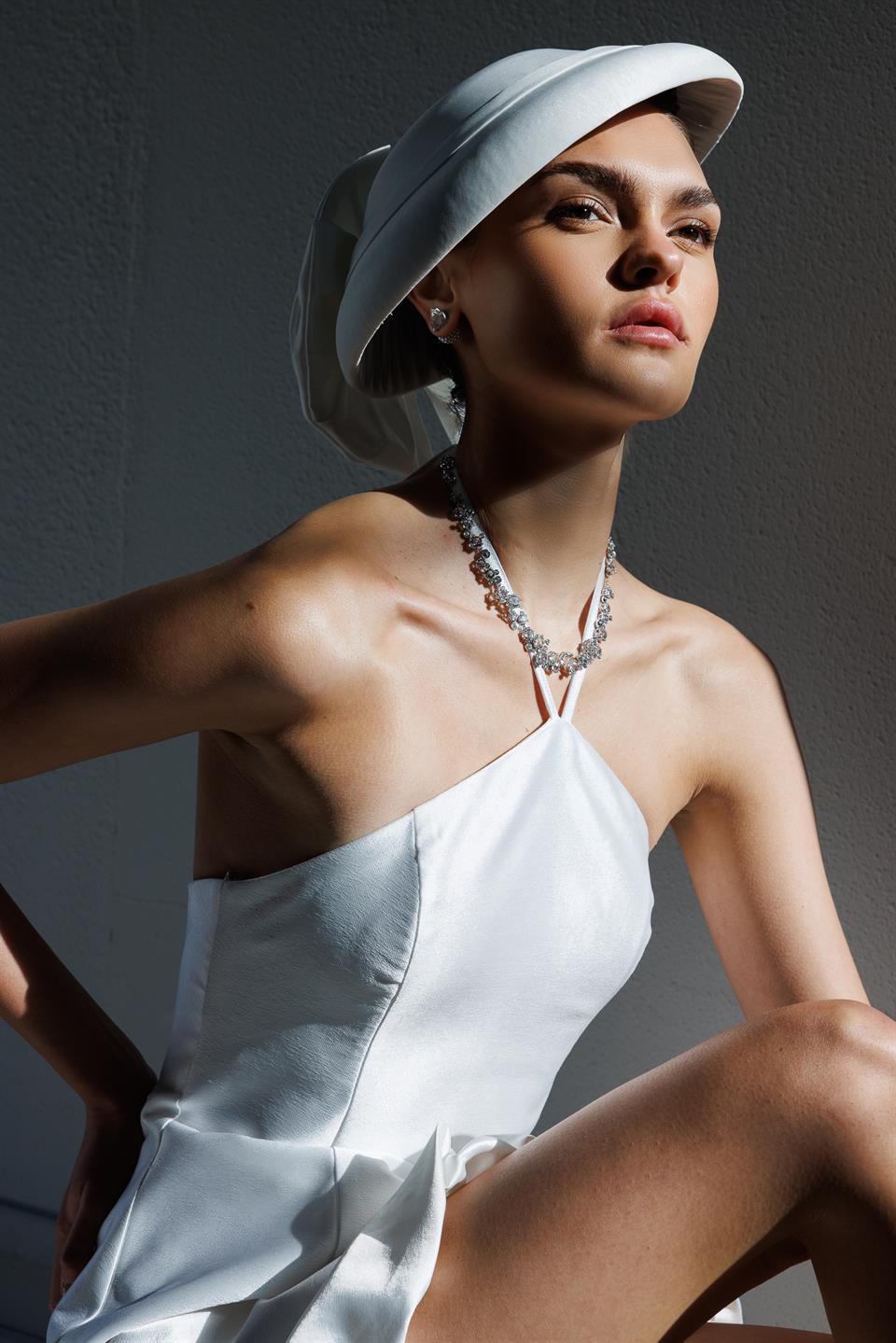 Balon Etek Ucu Detaylı Mini Abiye EKRU